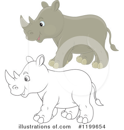 Royalty-Free (RF) Rhino Clipart Illustration by Alex Bannykh - Stock Sample #1199654
