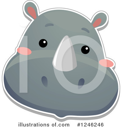 Rhinoceros Clipart #1246246 by BNP Design Studio