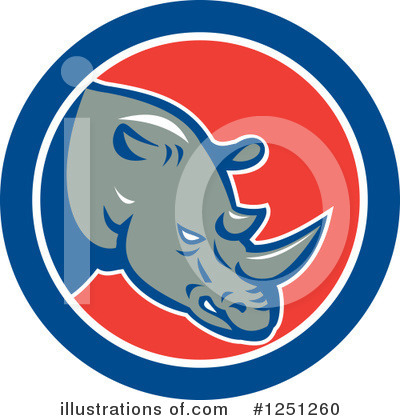 Royalty-Free (RF) Rhino Clipart Illustration by patrimonio - Stock Sample #1251260