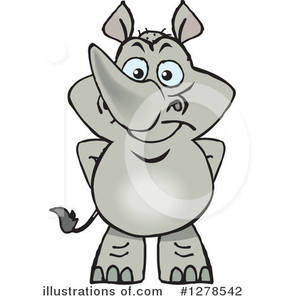 Royalty-Free (RF) Rhino Clipart Illustration by Dennis Holmes Designs - Stock Sample #1278542