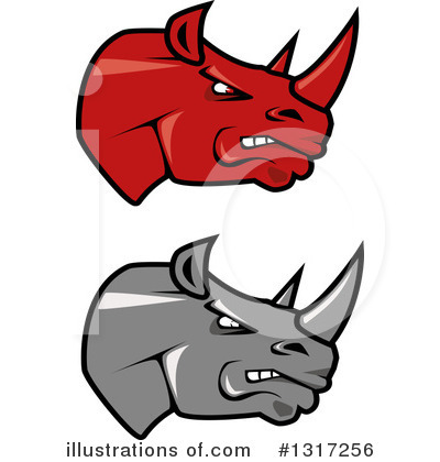 Royalty-Free (RF) Rhino Clipart Illustration by Vector Tradition SM - Stock Sample #1317256
