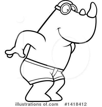 Royalty-Free (RF) Rhino Clipart Illustration by Cory Thoman - Stock Sample #1418412