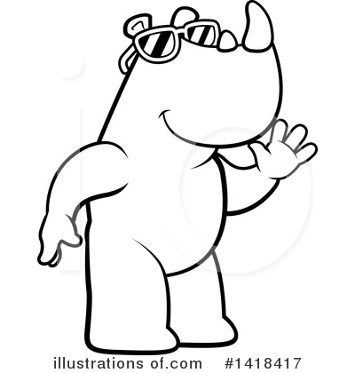 Royalty-Free (RF) Rhino Clipart Illustration by Cory Thoman - Stock Sample #1418417