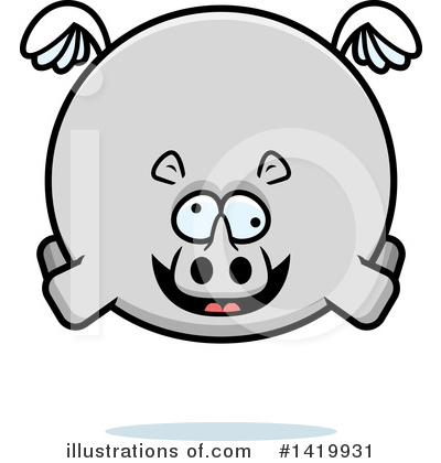 Royalty-Free (RF) Rhino Clipart Illustration by Cory Thoman - Stock Sample #1419931