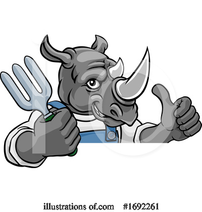 Royalty-Free (RF) Rhino Clipart Illustration by AtStockIllustration - Stock Sample #1692261