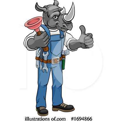Royalty-Free (RF) Rhino Clipart Illustration by AtStockIllustration - Stock Sample #1694866