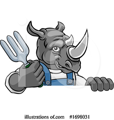 Royalty-Free (RF) Rhino Clipart Illustration by AtStockIllustration - Stock Sample #1698031