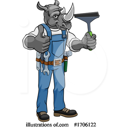 Royalty-Free (RF) Rhino Clipart Illustration by AtStockIllustration - Stock Sample #1706122