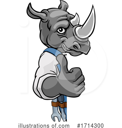 Royalty-Free (RF) Rhino Clipart Illustration by AtStockIllustration - Stock Sample #1714300