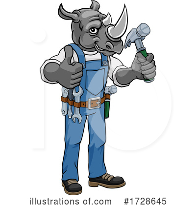 Royalty-Free (RF) Rhino Clipart Illustration by AtStockIllustration - Stock Sample #1728645