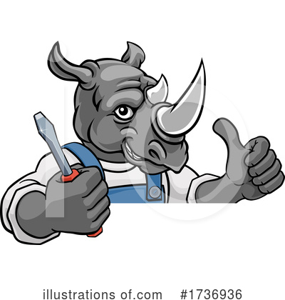 Royalty-Free (RF) Rhino Clipart Illustration by AtStockIllustration - Stock Sample #1736936