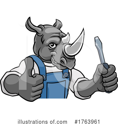 Rhino Clipart #1763961 by AtStockIllustration
