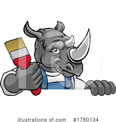 Royalty-Free (RF) Rhino Clipart Illustration by AtStockIllustration - Stock Sample #1780134