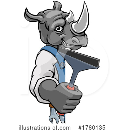 Royalty-Free (RF) Rhino Clipart Illustration by AtStockIllustration - Stock Sample #1780135