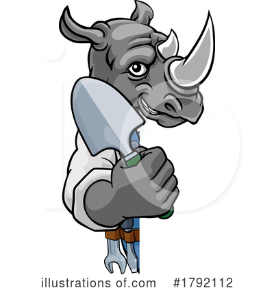 Royalty-Free (RF) Rhino Clipart Illustration by AtStockIllustration - Stock Sample #1792112