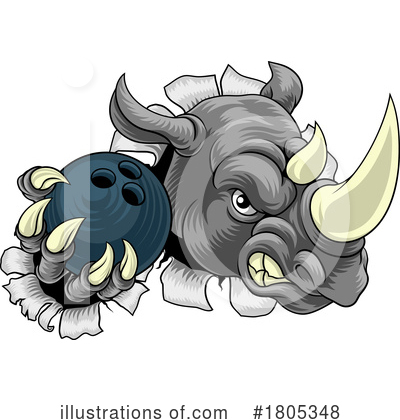 Royalty-Free (RF) Rhino Clipart Illustration by AtStockIllustration - Stock Sample #1805348