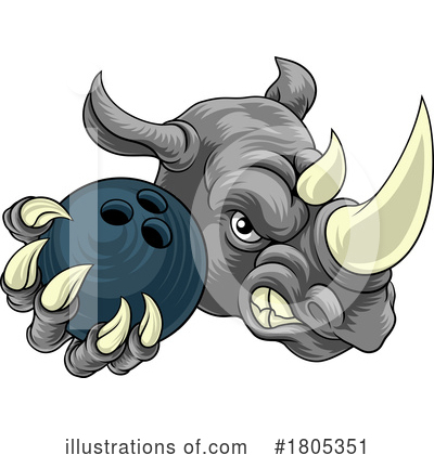 Royalty-Free (RF) Rhino Clipart Illustration by AtStockIllustration - Stock Sample #1805351