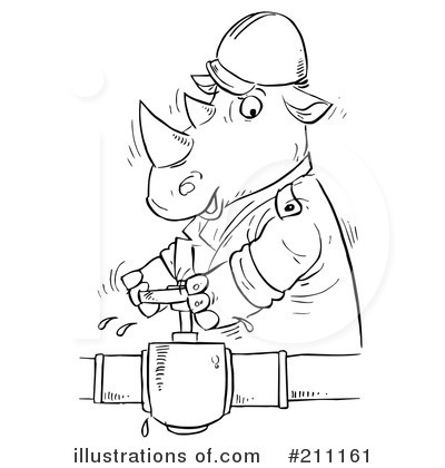 Royalty-Free (RF) Rhino Clipart Illustration by Alex Bannykh - Stock Sample #211161