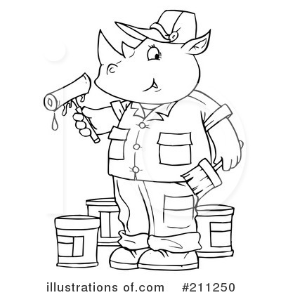 Royalty-Free (RF) Rhino Clipart Illustration by Alex Bannykh - Stock Sample #211250