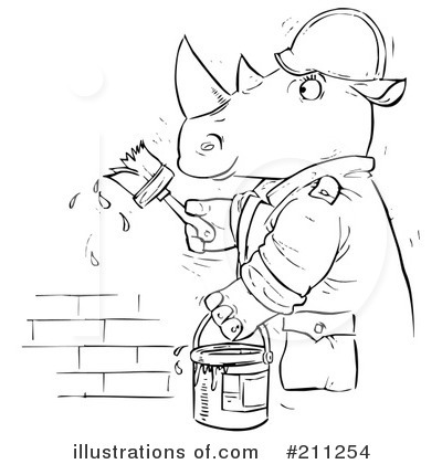 Royalty-Free (RF) Rhino Clipart Illustration by Alex Bannykh - Stock Sample #211254
