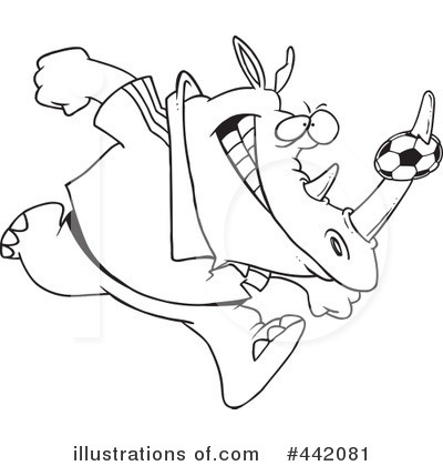 Royalty-Free (RF) Rhino Clipart Illustration by toonaday - Stock Sample #442081