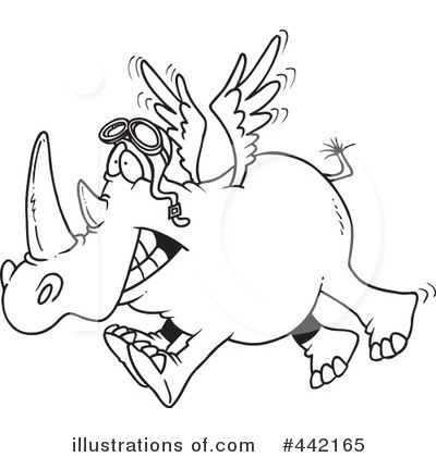 Royalty-Free (RF) Rhino Clipart Illustration by toonaday - Stock Sample #442165