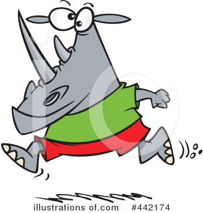 Royalty-Free (RF) Rhino Clipart Illustration by toonaday - Stock Sample #442174