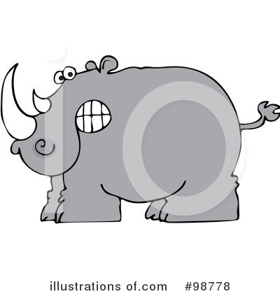 Royalty-Free (RF) Rhino Clipart Illustration by djart - Stock Sample #98778