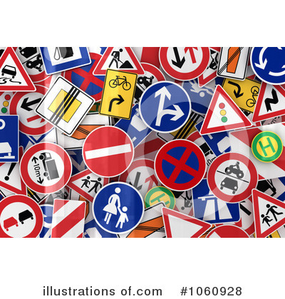 Royalty-Free (RF) Road Sign Clipart Illustration by stockillustrations - Stock Sample #1060928