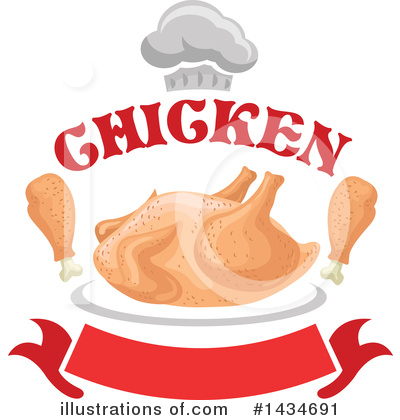 Royalty-Free (RF) Roasted Chicken Clipart Illustration by Vector Tradition SM - Stock Sample #1434691