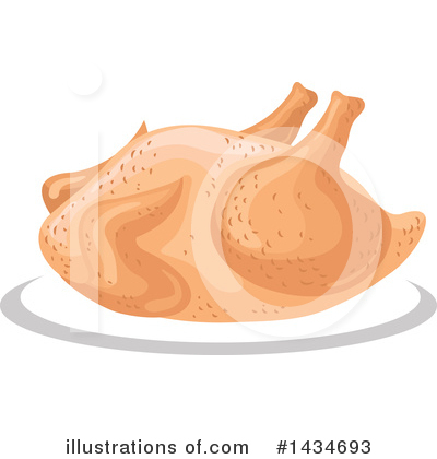Royalty-Free (RF) Roasted Chicken Clipart Illustration by Vector Tradition SM - Stock Sample #1434693