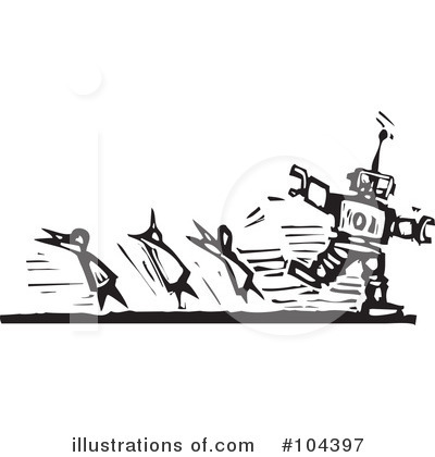 Royalty-Free (RF) Robot Clipart Illustration by xunantunich - Stock Sample #104397