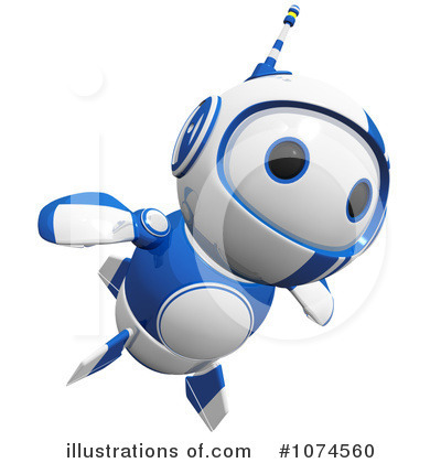 Blueberry Robot Clipart #1074560 by Leo Blanchette