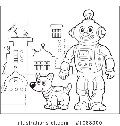 Royalty-Free (RF) Robot Clipart Illustration by visekart - Stock Sample #1083300