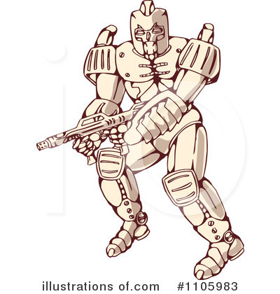 Royalty-Free (RF) Robot Clipart Illustration by patrimonio - Stock Sample #1105983