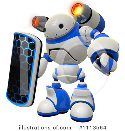 Royalty-Free (RF) Robot Clipart Illustration by Leo Blanchette - Stock Sample #1113564