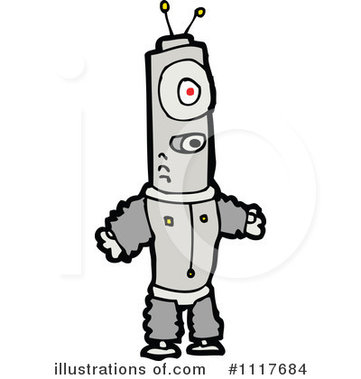 Royalty-Free (RF) Robot Clipart Illustration by lineartestpilot - Stock Sample #1117684