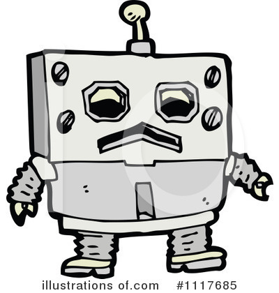 Royalty-Free (RF) Robot Clipart Illustration by lineartestpilot - Stock Sample #1117685