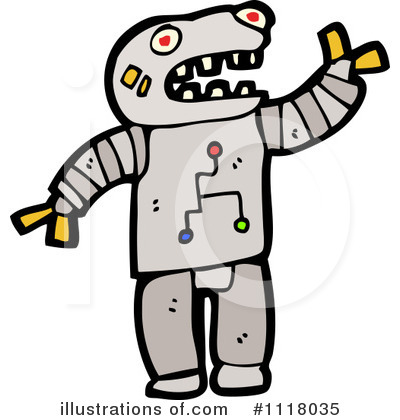 Royalty-Free (RF) Robot Clipart Illustration by lineartestpilot - Stock Sample #1118035