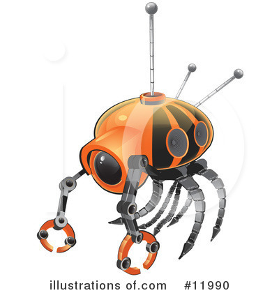 Royalty-Free (RF) Robot Clipart Illustration by Leo Blanchette - Stock Sample #11990
