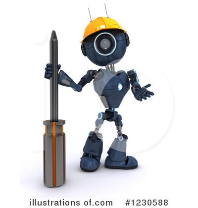 Royalty-Free (RF) Robot Clipart Illustration by KJ Pargeter - Stock Sample #1230588