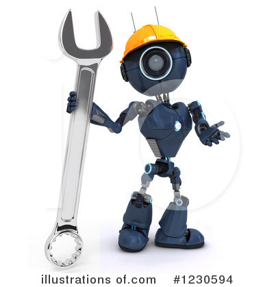 Royalty-Free (RF) Robot Clipart Illustration by KJ Pargeter - Stock Sample #1230594
