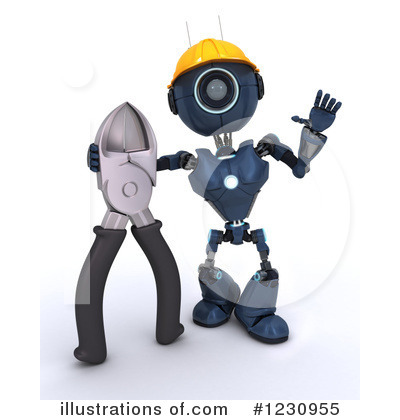 Royalty-Free (RF) Robot Clipart Illustration by KJ Pargeter - Stock Sample #1230955