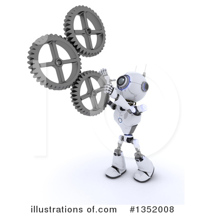 3d Robots Clipart #1352008 by KJ Pargeter