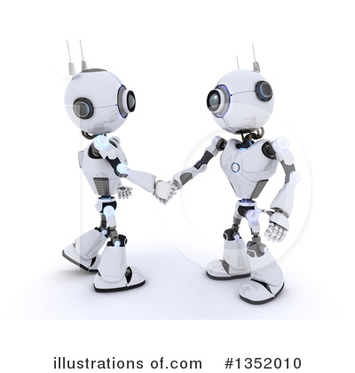 3d Robots Clipart #1352010 by KJ Pargeter