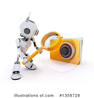 3d Robots Clipart #1358728 by KJ Pargeter