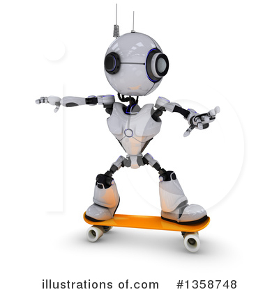 3d Robots Clipart #1358748 by KJ Pargeter