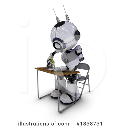 3d Robots Clipart #1358751 by KJ Pargeter
