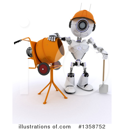 3d Robots Clipart #1358752 by KJ Pargeter