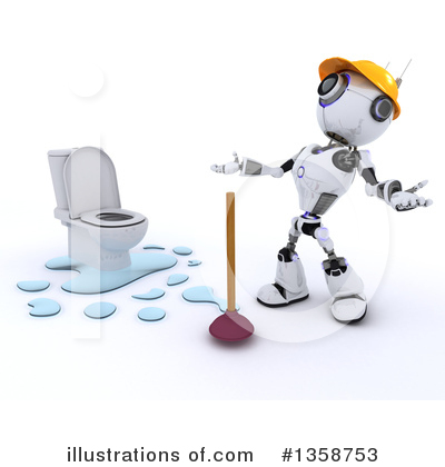 3d Robots Clipart #1358753 by KJ Pargeter